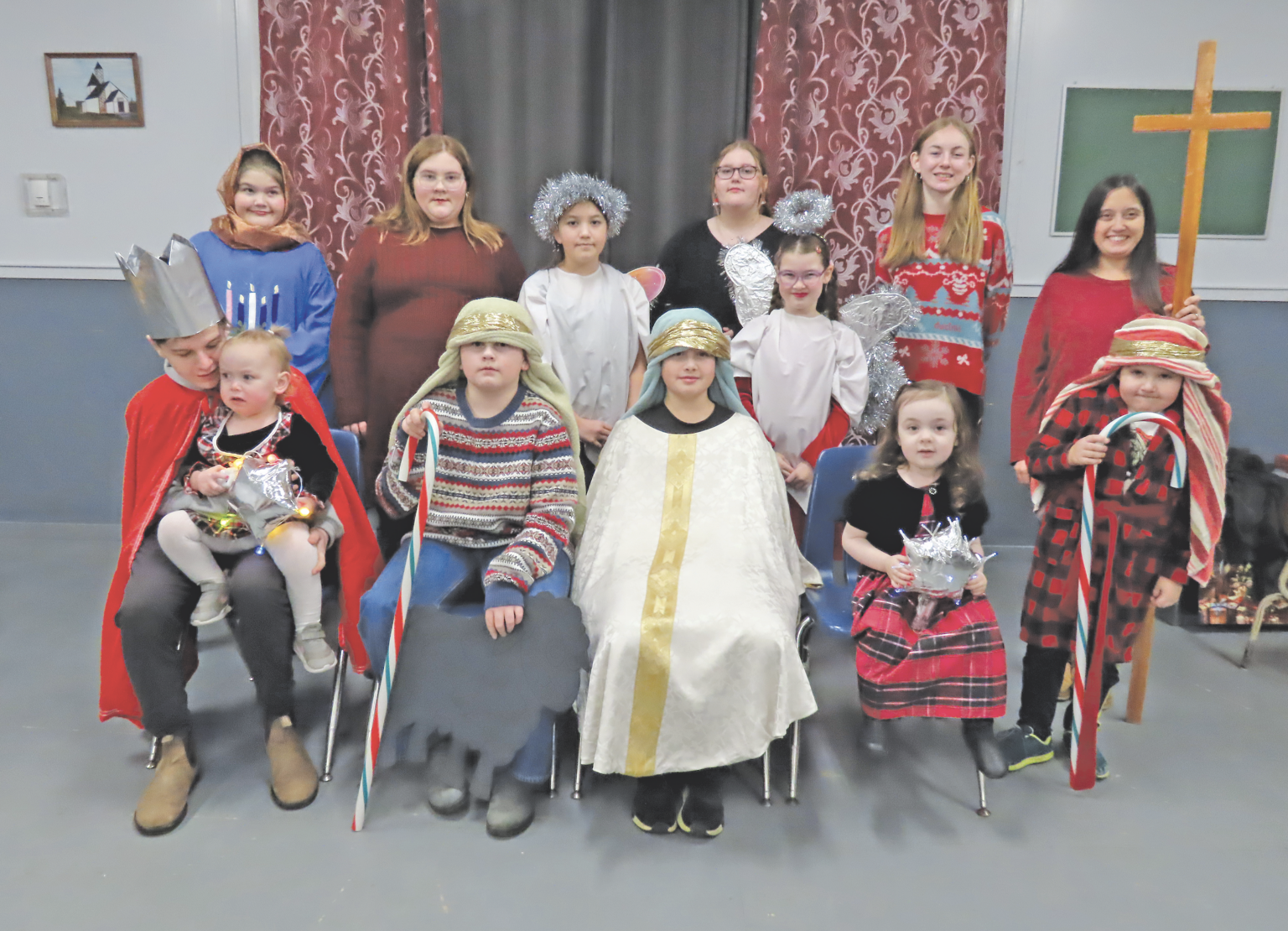 children from Cartwright Labrador dressed as people from the nativity of Jesus